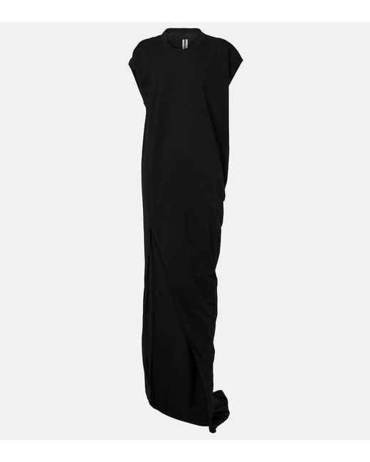 Rick Owens Black Maxikleid Edfu Aus Baumwolle