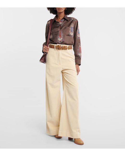 Etro Natural High-Rise-Hose Aus Baumwoll-Cord