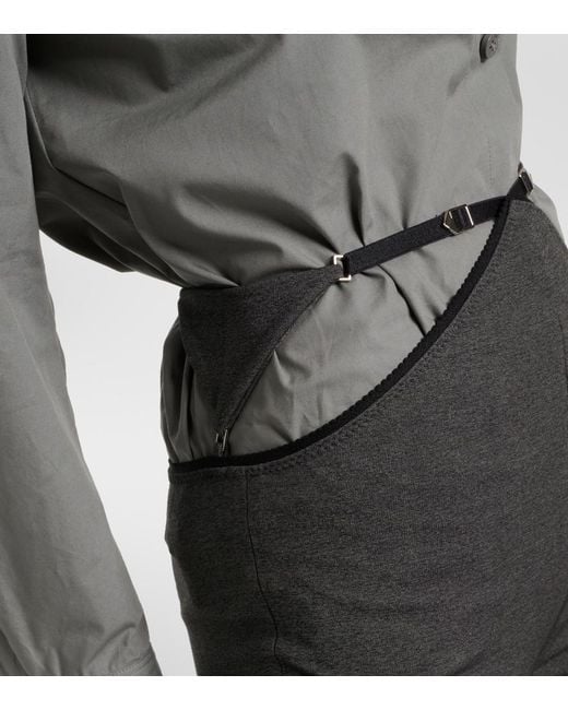 The Attico Blue Cutout Jersey Flared Pants