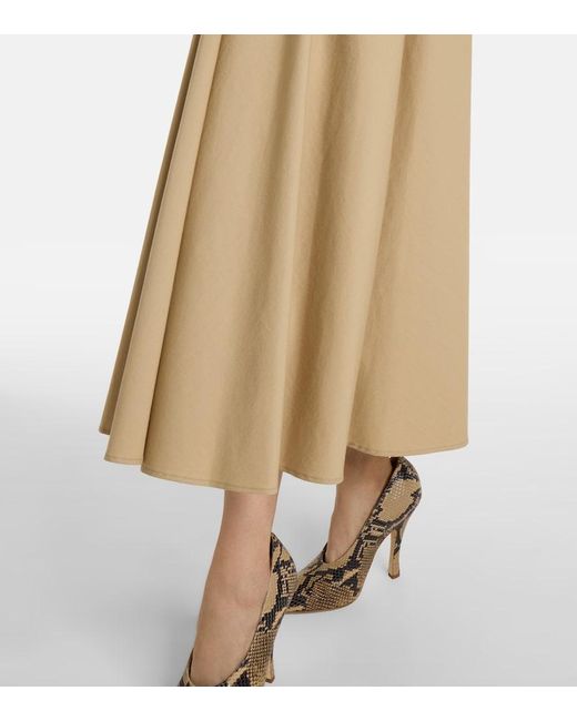 Patou Natural Gathered Cotton Midi Dress