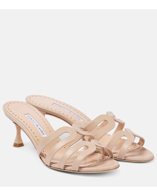 Mules Ahwak 50 di Manolo Blahnik in Pink