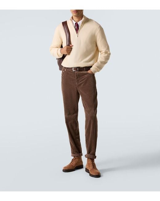 Brunello Cucinelli Brown Suede Ankle Boots for men