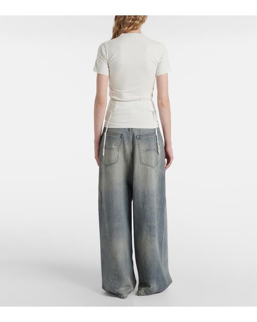 Balenciaga White Lingerie Cotton-Blend Jersey T-Shirt