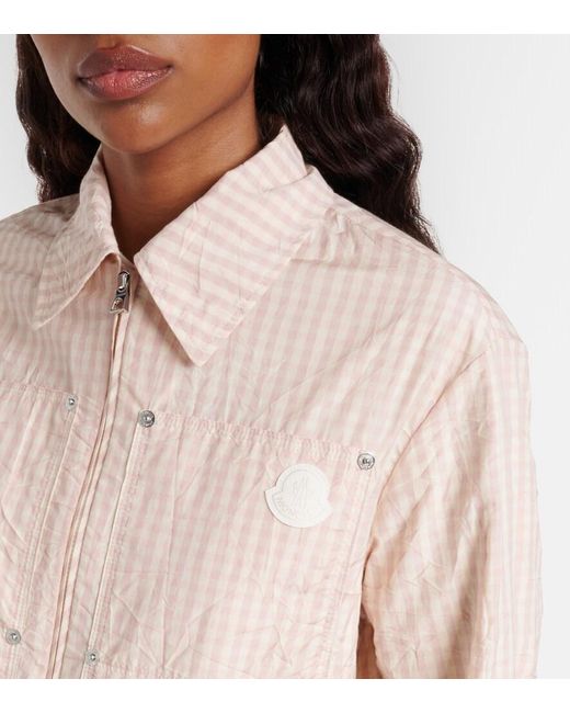 Moncler Natural Gingham Cotton-Blend Jacket