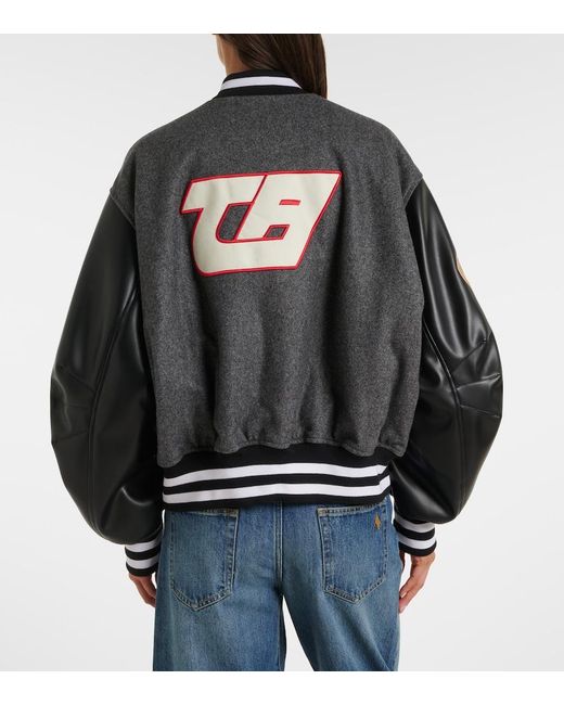 The Attico Black Wool-Blend Varsity Jacket
