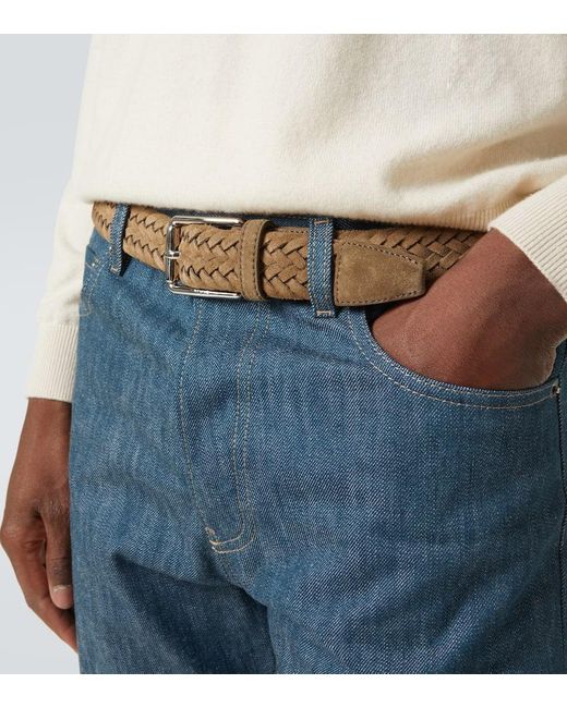 Tod's Guertel Aus Veloursleder in Brown für Herren