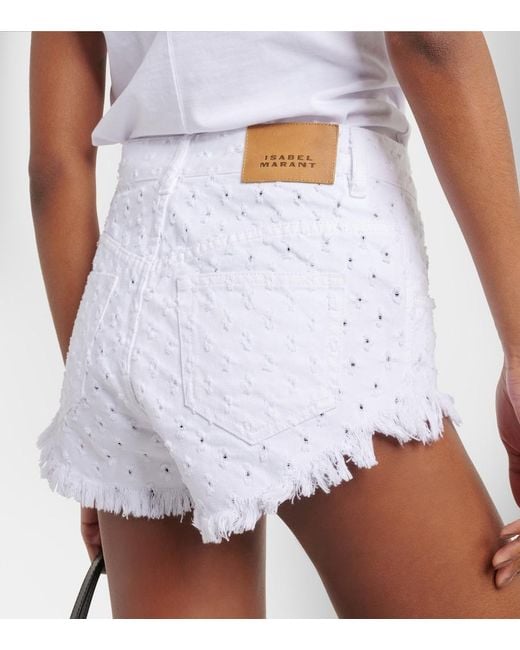 Isabel Marant White Aneida Denim Shorts