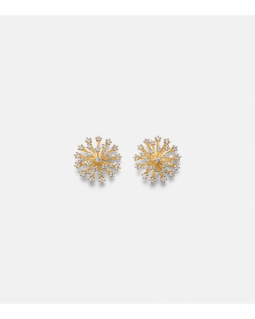 Sydney Evan White Burst Large 14Kt Earrings With Diamonds