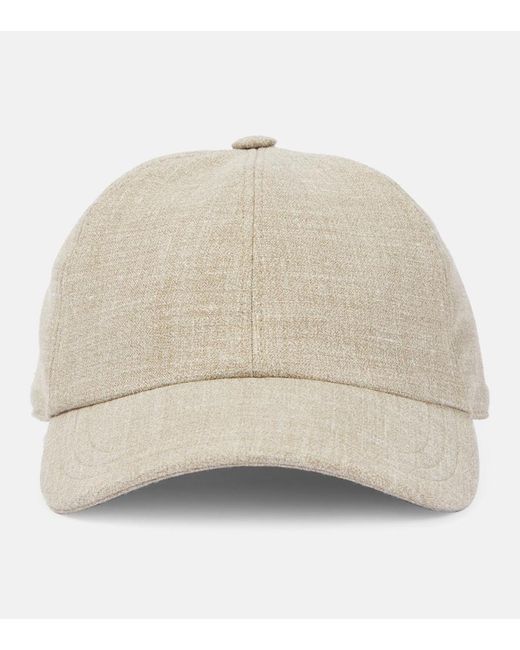 The Row Natural Caspian Silk, Linen, And Wool Baseball Cap