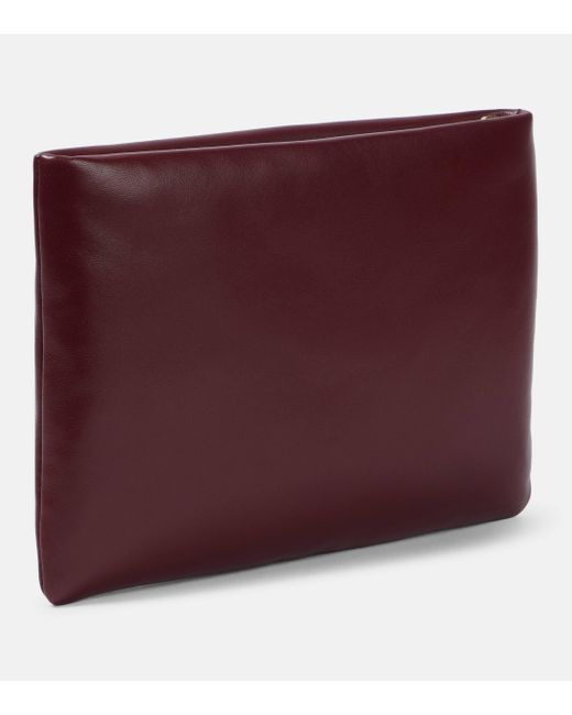 Saint Laurent Red Calypso Small Leather Pouch