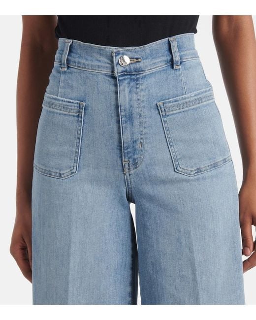 FRAME Blue Le Slim Palazzo Wide-Leg Jeans