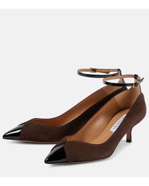 Aquazzura Brown Pinot 50 Suede Pumps