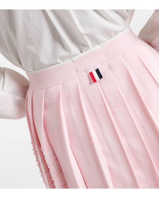 Mini-jupe en coton Thom Browne en coloris Pink