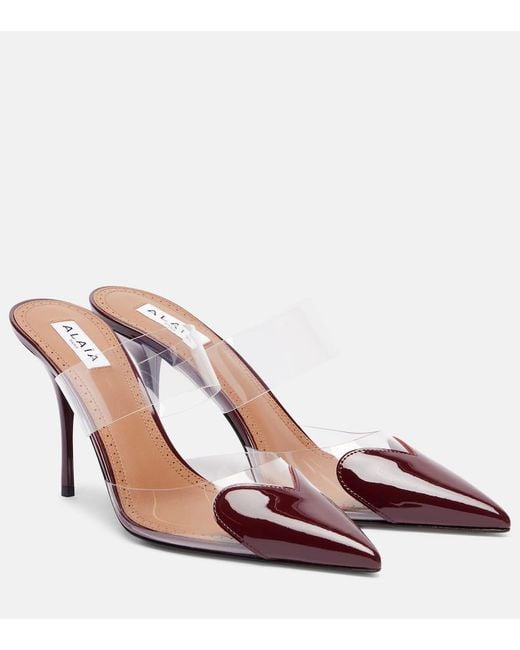 Alaïa Pink Le Cour 90 Patent Leather And Pu Mules