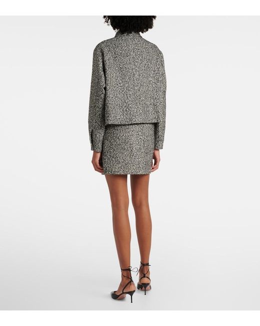 Max Mara Gray Demien Wool-Blend Tweed Jacket