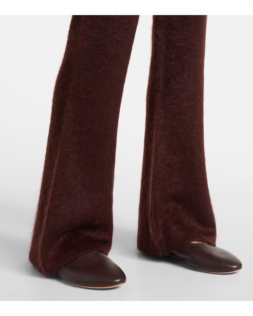 Dorothee Schumacher Purple Fluffy Statement Wool And Cashmere-Blend Flared Pants