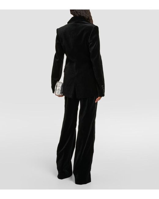 Costarellos Black Azura Cotton Velvet Blazer