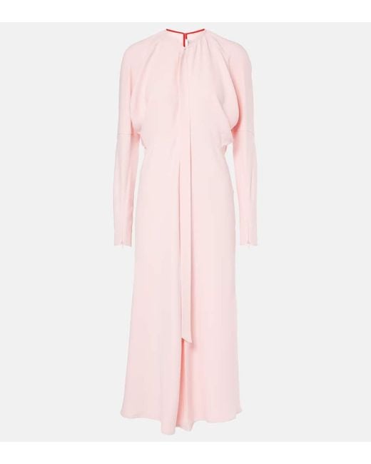 victoria beckham cady midi dress VICTORIA BECKHAM Gathered Waist Cady Midi Dress Victoria Beckham