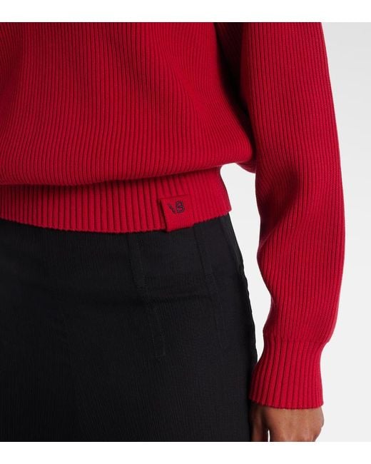 Jersey En Mezcla De Algodon Y Seda Victoria Beckham de color Red