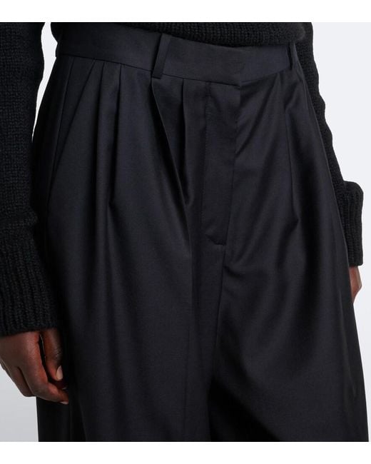The Row Blue Daniela Virgin Wool Wide-Leg Pants