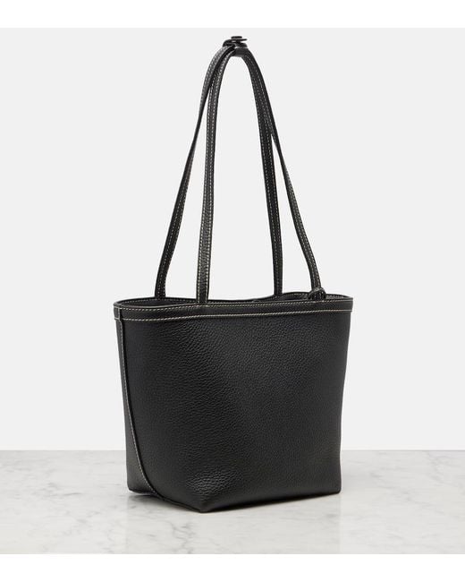 The Row Black Park Medium Leather Tote Bag