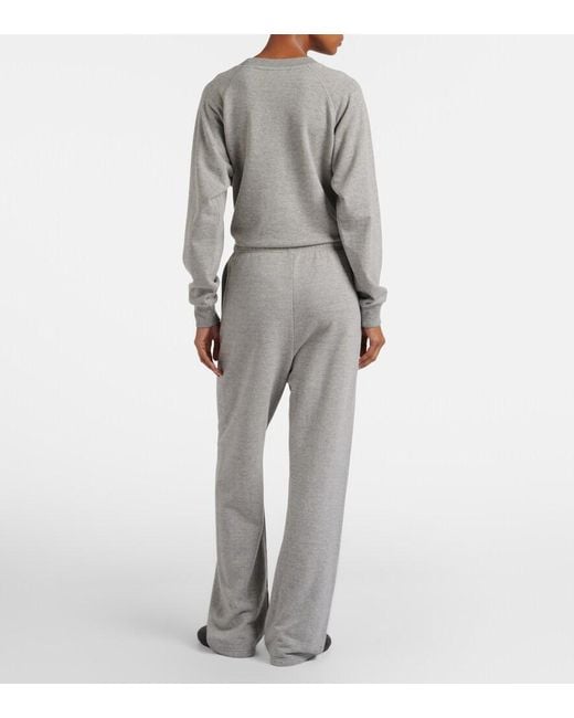 The Row Gray Kohana Cotton And Cashmere Sweatpants