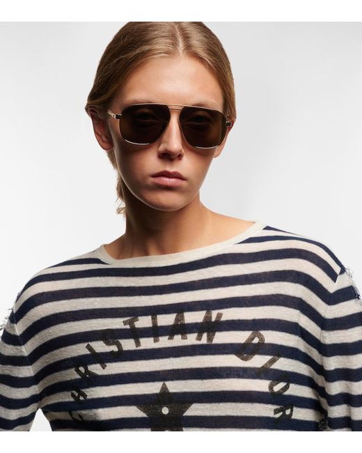 Dior Gray Diorcannage A3U Aviator Sunglasses