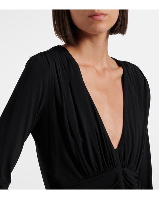 Sportmax Blue Ruched Crepe Top