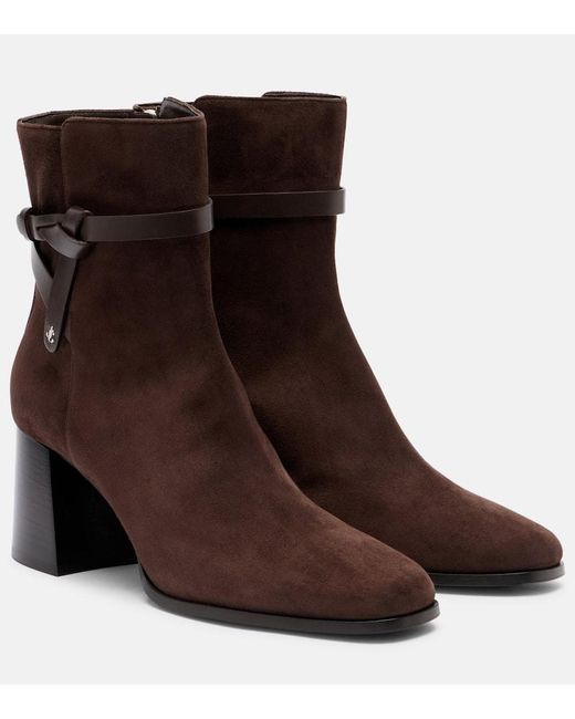 Jimmy Choo Brown Ankle Boots Lawton 65 Aus Veloursleder