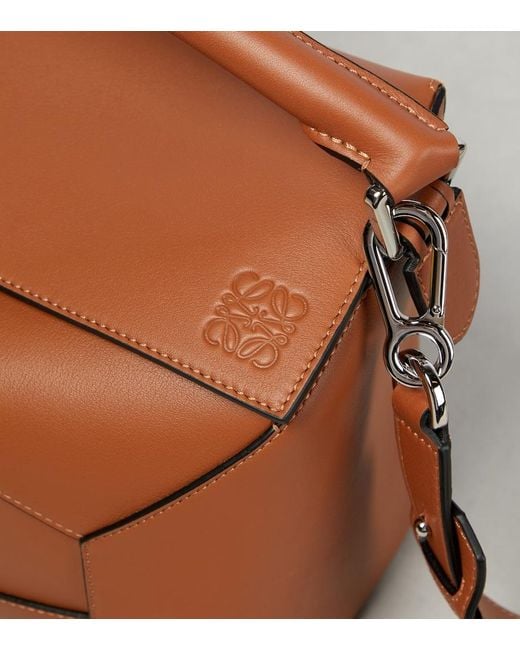 Loewe Brown Puzzle Edge Medium Leather Top-Handle Bag