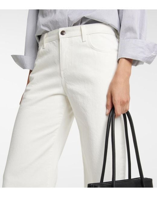 The Row White Eglitta Mid-Rise Wide-Leg Jeans