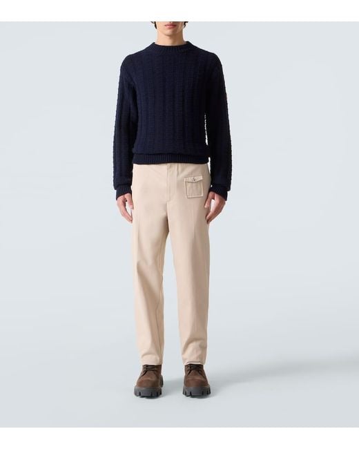 Moncler Blue Wool And Cashmere Sweater for men