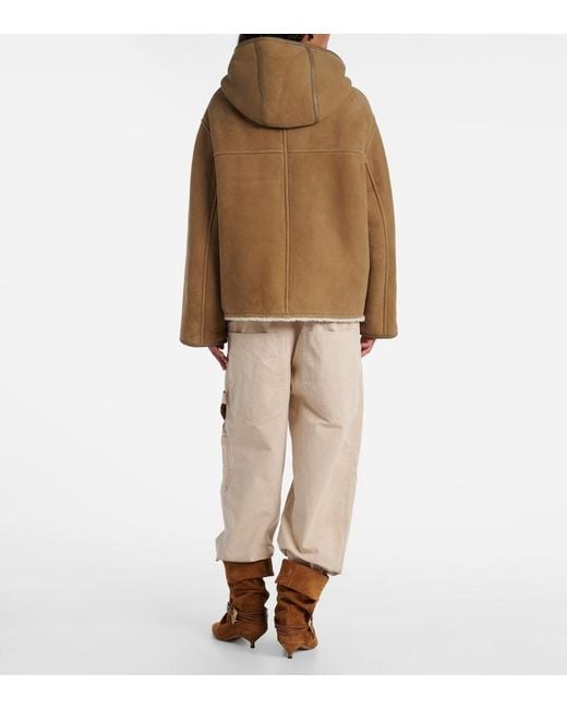 Yves Salomon Brown Reversible Leather And Shearling Jacket