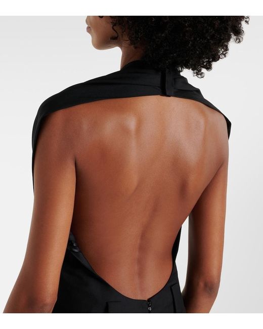 Coperni Black Halterneck Virgin Wool Jumpsuit