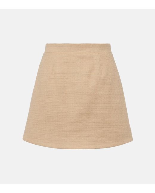 Minifalda de tweed de algodon Patou de color Natural