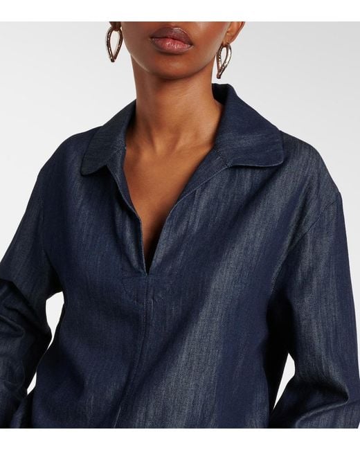Max Mara Blue Caterina Cotton Top