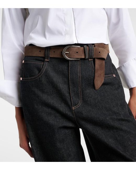 Brunello Cucinelli Brown Suede Belt