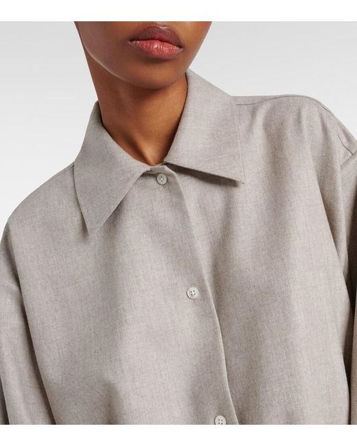 The Row White Komako Wool And Cashmere Shirt