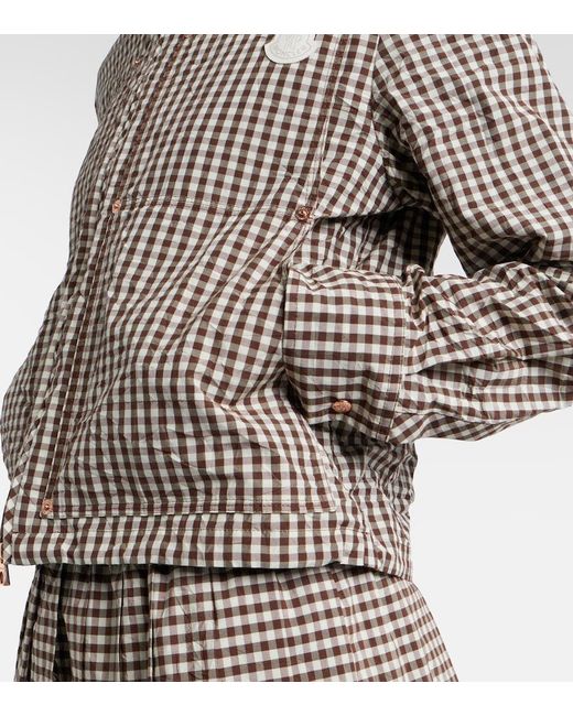 Moncler Brown Checked Cotton-Blend Jacket
