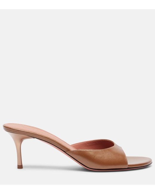 AMINA MUADDI Brown Jeanne 60 Leather Mules