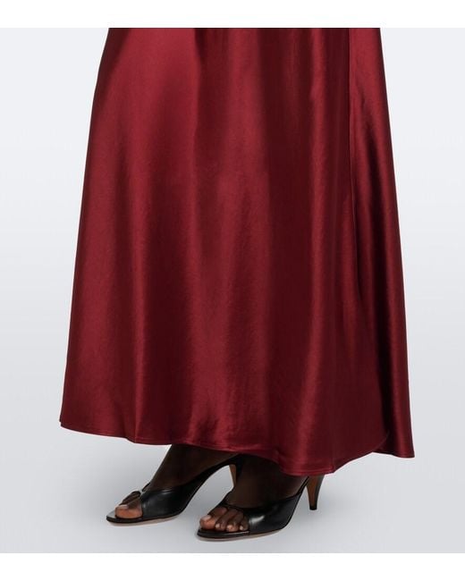 Staud Red Cadence Halterneck Satin Slip Dress
