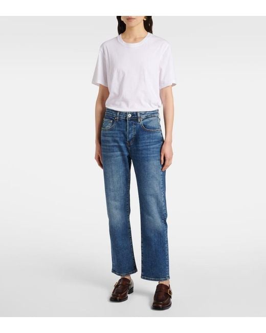 AG Jeans Blue American Low-Rise Straight Jeans