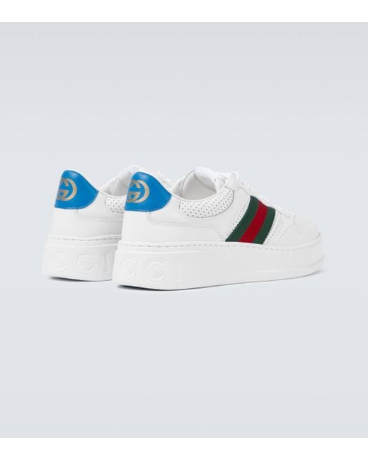 Gucci White gg-embossed Leather Flatform Trainers