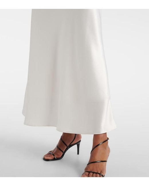 Galvan White Satin Slip Dress