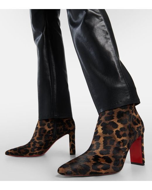Christian Louboutin Brown Suprabooty 85 Leopard-Print Ankle Boots