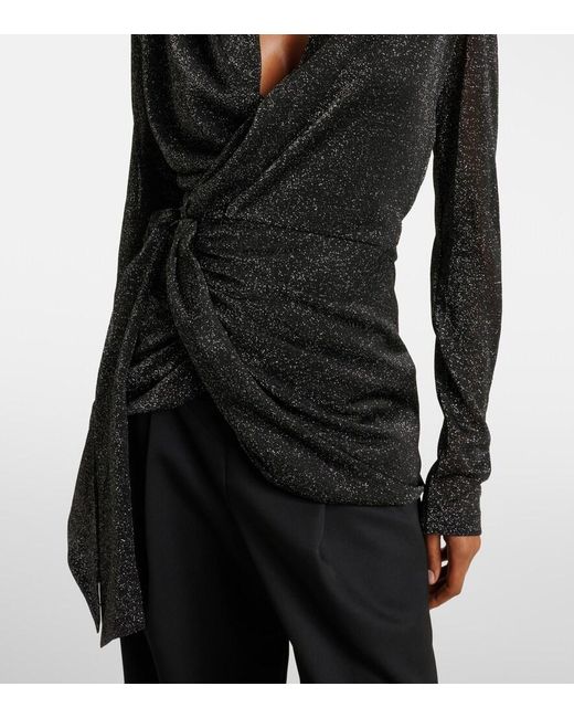 Isabel Marant Black Cinay Lame Wrap Top