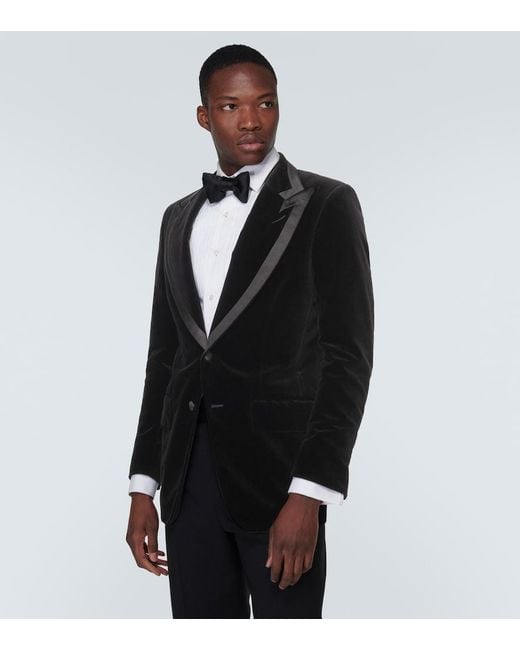 Tom Ford Black Atticus Velvet Suit Jacket for men