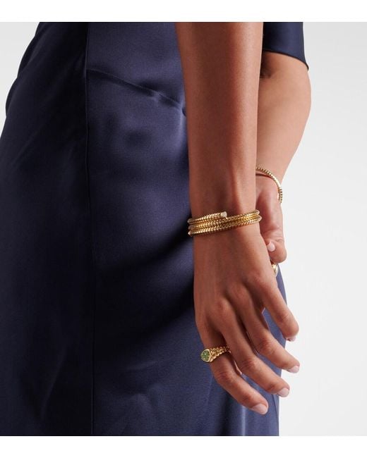 Marina B Metallic Trisolina Triple 18Kt Bangle With Diamonds