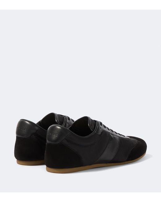 Lemaire Black Soft Suede-Trimmed Sneakers for men