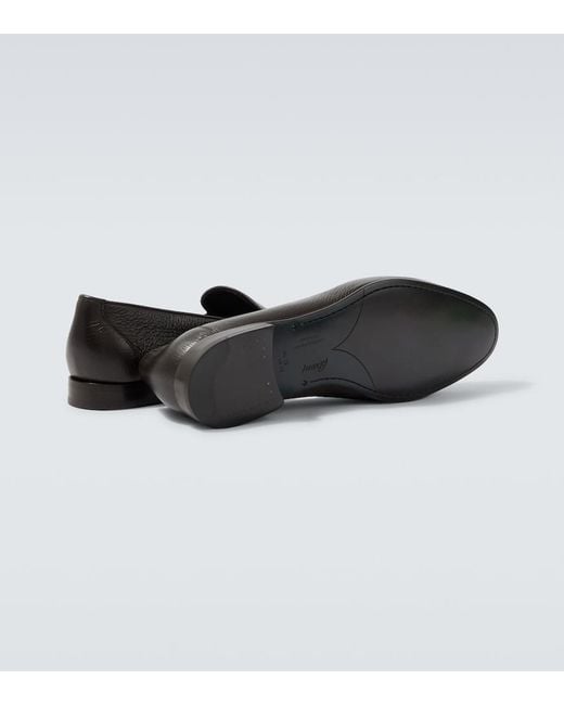 Brioni Black Appia Leather Loafers for men